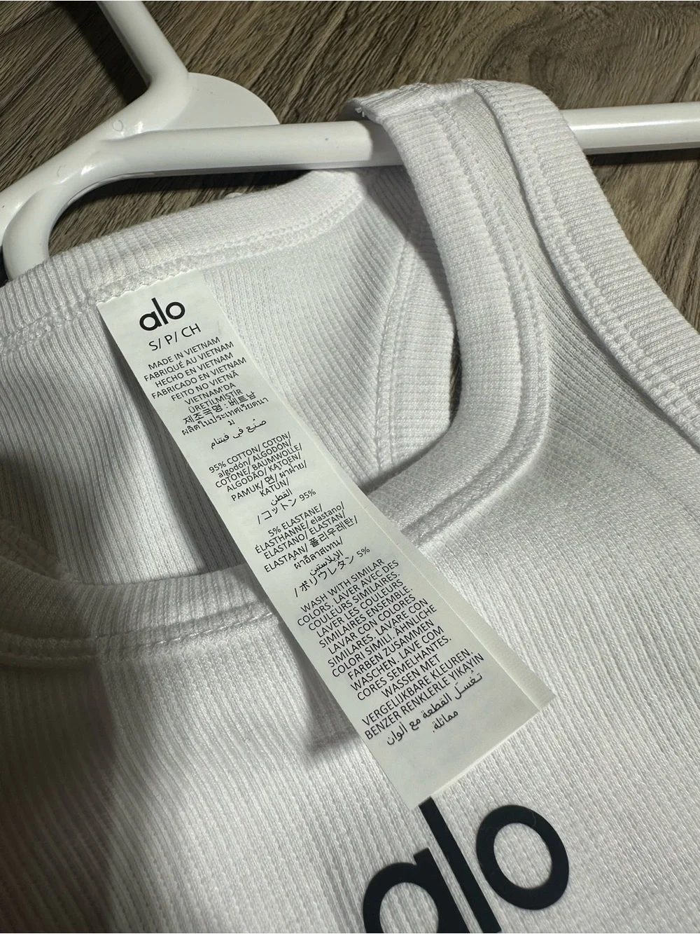 ALO Yoga Women White Ribbed Crop Tank Top